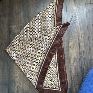 Coach Brown and Cream Signature Silk Scarf
